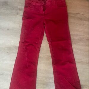 H&M red corduroy flare pants